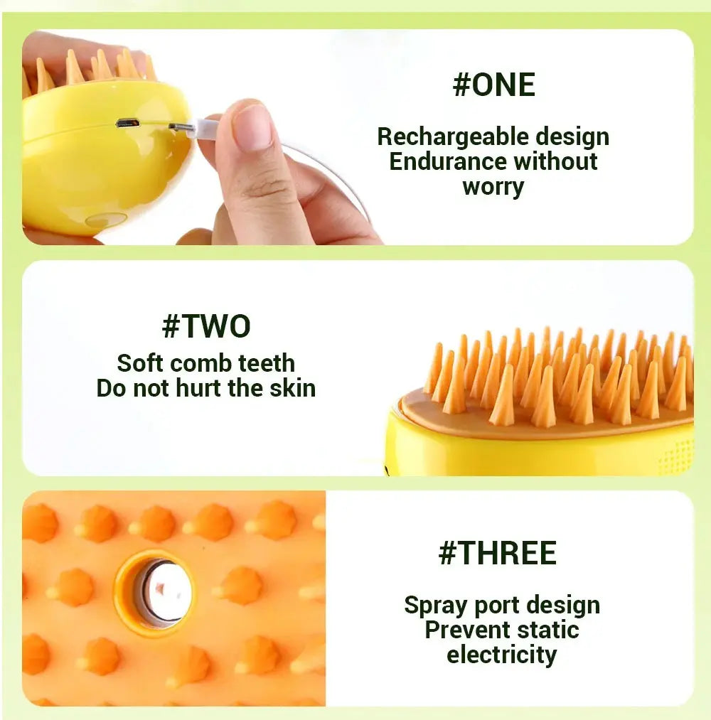 3-in-1 Electric Pet Grooming Brush